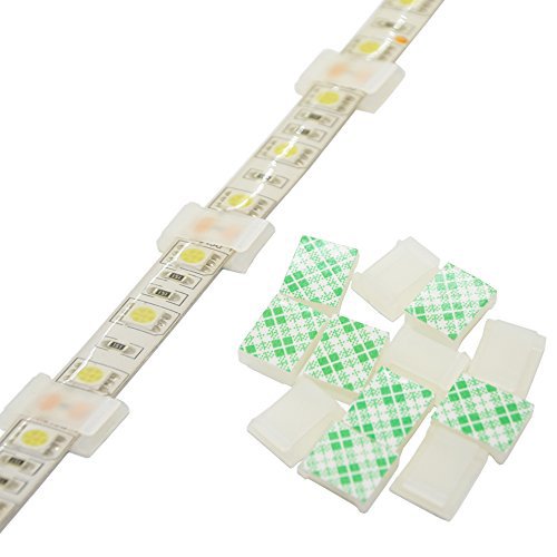 Book Cover Strip Light Mounting Clips Self-Adhesive Strip Brackets Holder,100-Pack Clamps Fix Light Strip 8mm 10mm 12mm (for 10mm(3/8