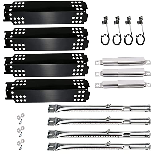 Book Cover Hisencn BBQ 4Pack Grill Burners4Pack Heat Plate and 3Pack Crossver Tube Replacement Parts For Charbroil 463436215 463436213Thermos 466360113 Gas Gril