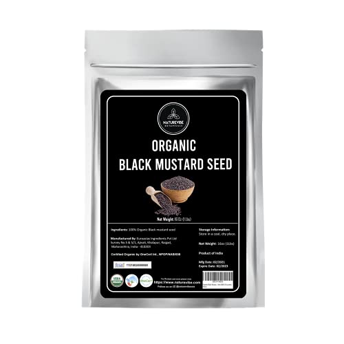 Book Cover Organic Black Mustard Seed (1lb) by Naturevibe Botanicals, Gluten-Free & Non-GMO (16 ounces)