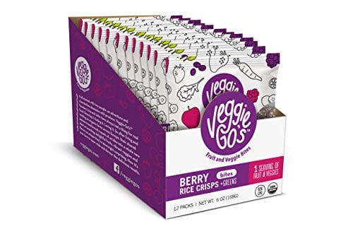 Book Cover Wildmade Veggie Go's Fruit and Veggie Bites (Berry, Rice Crisps + Greens) Organic Fruit Chews with No Added Sugar for Kids and Adults - Gluten-Free, Non-GMO, Vegan - 12 Pack