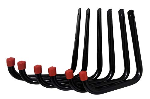 Book Cover Tetra-Teknica UH01-6P Heavy Duty Garage Storage Utility Hooks, Large Size, Color Black, 6 per Pack