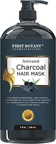 Book Cover Activated Charcoal Hair Mask, 9 fl. oz. Restorative Hair Mask, Deep Conditioner for Damaged & Dry Hair, Promotes Natural Hair Growth, Nourishes Scalp, Removes Residue Buildup, Detangler& Sulfate Free
