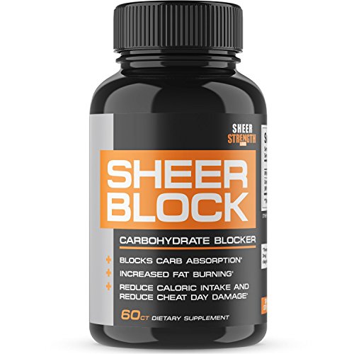 Book Cover Extra Strength Carb Blocker - Healthy Weight Loss Support for Women and Men - White Kidney Bean and Green Tea Extract - Premium Non-GMO Diet Pills - 60ct - Block 2.0 from Sheer Strength Labs