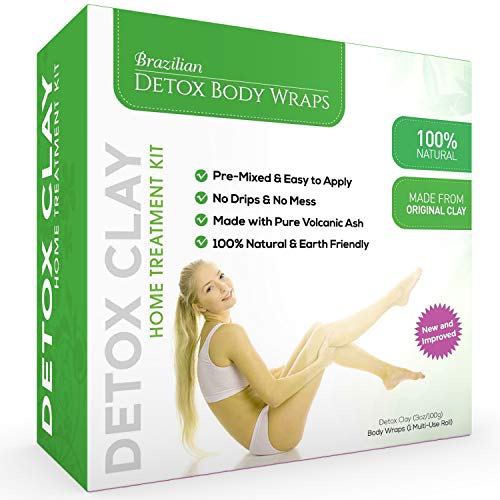 Book Cover Brazilian Detox Clay Body Wraps (10-Applications) Slimming Home Spa Treatment for Cellulite, Weight Loss, Stretch Marks | Natural, Purifying Detoxifier for Smooth, Toned Skin (10 Applications)