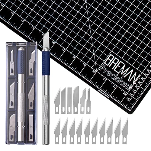Book Cover WA Portman Craft Knife Set & Craft Cutting Mat - 18x24 inch 2-sided Self-Healing Craft Cutting Board & 7pc Hobby Knife Set with 10 Extra Blades - Precision Knife with Blades & Hobby Cutting Mat Set