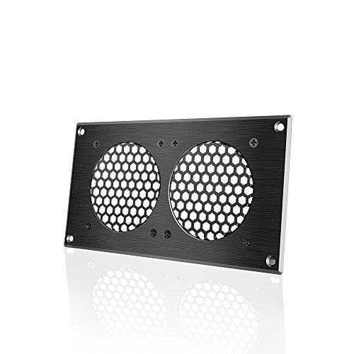 Book Cover AC Infinity Ventilation Grille 5, for PC Computer AV Electronic Cabinets, Also Includes Hardware to Mount Two 80mm Fans