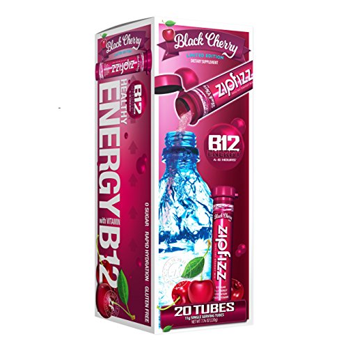 Book Cover Zipfizz Healthy Energy Drink Mix, Hydration with B12 and Multi Vitamins (ASINPPOSPRME1830), Black Cherry 20 Count