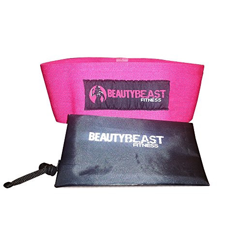 Book Cover Beauty Beast Fitness - Hip Resistance Band Circle for Women | Mold & Shape Glutes | Activate Hips, Stretch & Develop Butt | Pink Band | Carry Bag Included (M-L, Pink)