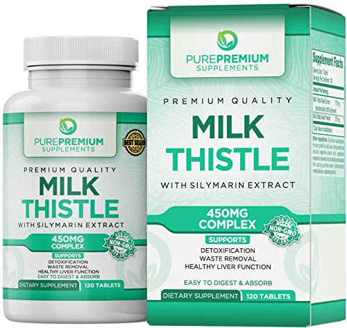 Book Cover Premium Milk Thistle Extract by PurePremium (Non-GMO) Super-Concentrated Liver Support. Plus Immune Support with Silymarin Extract.