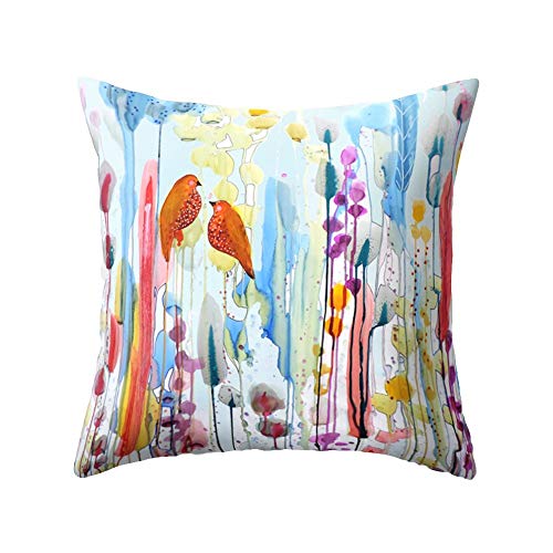 Book Cover wintefei Win Bird Flower Pillow Case Bed Sofa Living Room Decor Throw Cushion Cover? - 7#