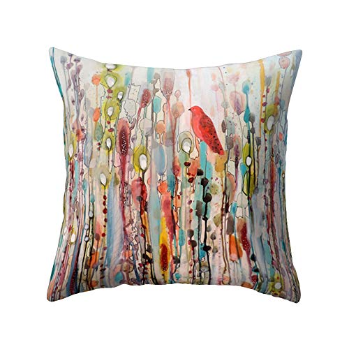 Book Cover wintefei Win Bird Flower Pillow Case Bed Sofa Living Room Decor Throw Cushion Cover? - 1#