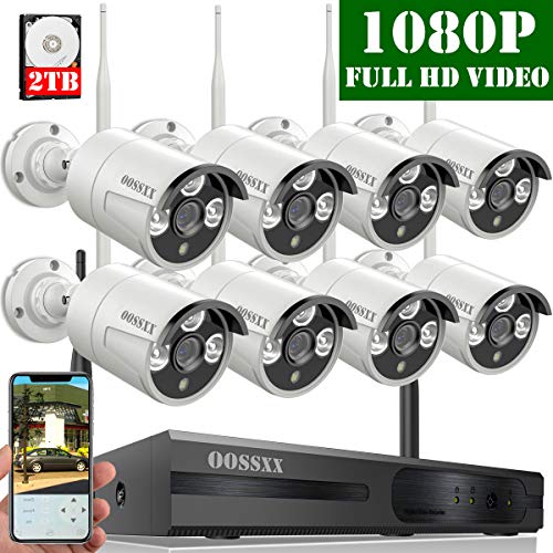 Book Cover 【2019 Update】 OOSSXX 8-Channel HD 1080P Wireless Security Camera System,8Pcs 1080P 2.0 Megapixel Wireless Indoor/Outdoor IR Bullet IP Cameras,P2P,App, HDMI Cord & 2TB HDD Pre-Install