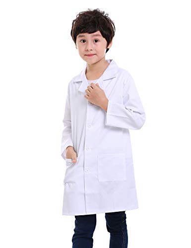 Book Cover TOPTIE Kids Lab Coat for School Scientists Halloween Costume-White-8