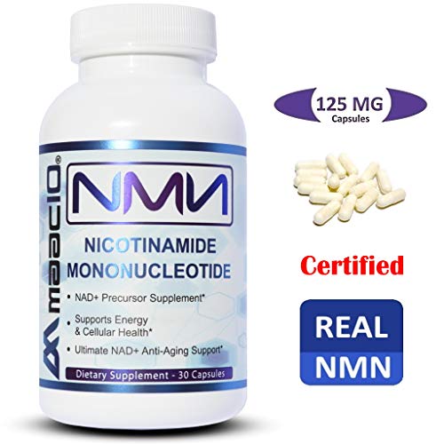Book Cover MAAC10 125mg NMN Nicotinamide Mononucleotide Supplement. Direct NAD+ Precursor. Supports DNA-Repair, Sirtuin Activation & Energy. (30 Capsules)
