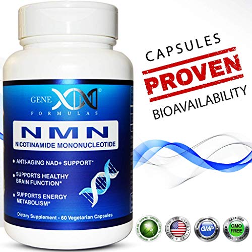 Book Cover NMN 250mg Serving Nicotinamide Mononucleotide Direct NAD+ Supplement (2X 125mg Capsules 60ct).