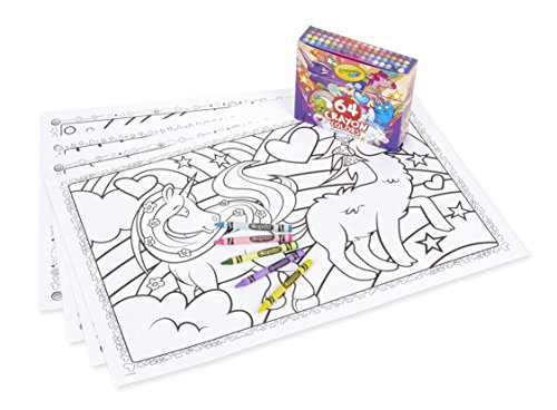 Book Cover Crayola Uni-Creatures Coloring Pages with Custom Crayon Set, 64Count, Stocking Stuffer, Unicorn Gift for Kids, Age 3, 4, 5, 6, 7