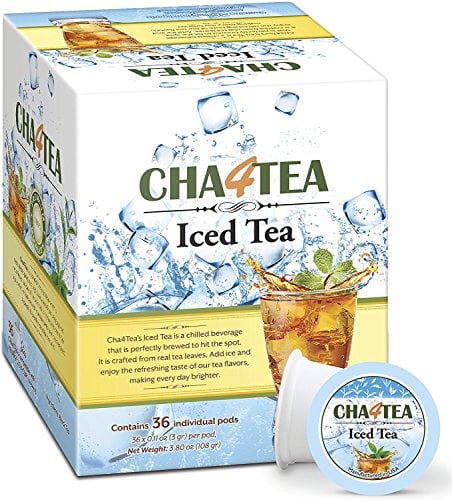 Book Cover Cha4Tea 36-Count Unsweetened Black Iced Tea Pods for Keurig K-Cup Brewers