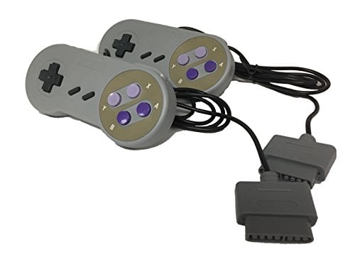 Book Cover W4W Remote Control Compatible with Super Nintendo SNES - 7 Pin Connector - Pack of Two Controllers (2 Pack)