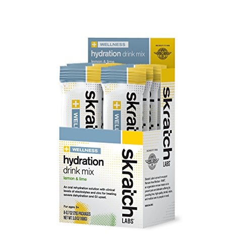 Book Cover SKRATCH LABS Wellness Hydration Drink Mix, Lemon and Lime (8 Pack Single Serving), Oral Rehydration Solution, ORS, Vegan, Non-GMO, Gluten Free, Dairy Free, Kosher
