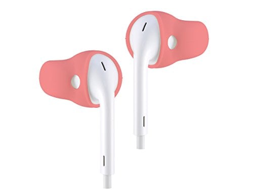 Book Cover ACOUS Design Purest Earbuds Covers Anti-Slip Sport Covers Compatible with Apple EarPods and AirPods (Pale Red)