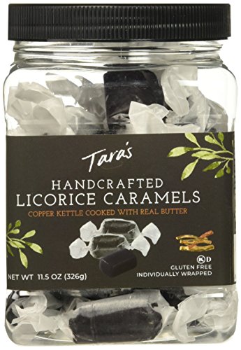 Book Cover Tara's All Natural Handcrafted Gourmet Black Licorice Caramel: Small Batch, Kettle Cooked, Creamy & Individually Wrapped - 11.5 Ounce