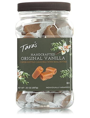 Book Cover Taras All Natural Gourmet Original Vanilla Caramel: Small Batch, Creamy & Individually Wrapped - Original Vanilla, 20 Oz
