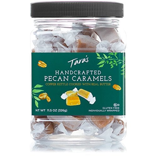 Book Cover Tara's All Natural Handcrafted Gourmet Pecan Flavored Caramel: Small Batch, Kettle Cooked, Creamy & Individually Wrapped - 11.5 Ounce, Package may vary
