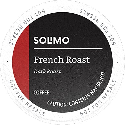 Book Cover Amazon Brand - 100 Ct. Solimo Dark Roast Coffee Pods, French Roast, Compatible with Keurig 2.0 K-Cup Brewers