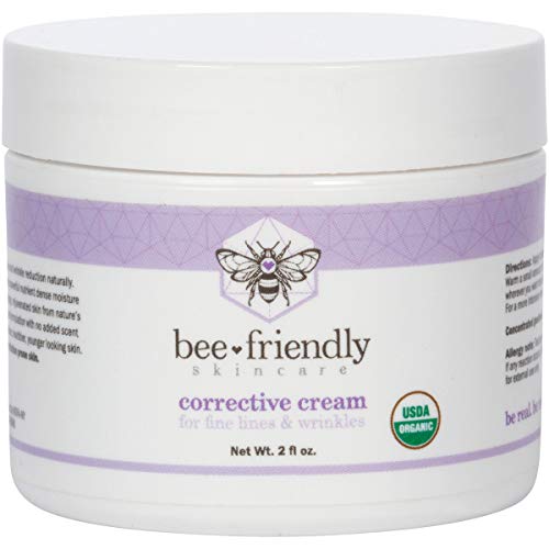 Book Cover Face Moisturizer Organic Corrective Cream by BeeFriendly, USDA Certified Rich Anti Aging Facial Night Cream For Sensitive Skin Aids With Fine Lines, Wrinkles, Crows Feet, Eyes, Face, Neck 2 oz