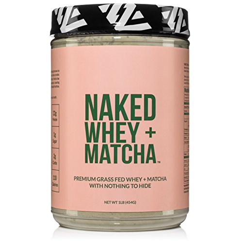 Book Cover Naked Whey + Matcha Protein 1LB - All Natural Grass Fed Whey Protein Powder and Organic Matcha Green Tea - GMO, Soy, and Gluten Free Aid Muscle Growth and Recovery 16 Servings