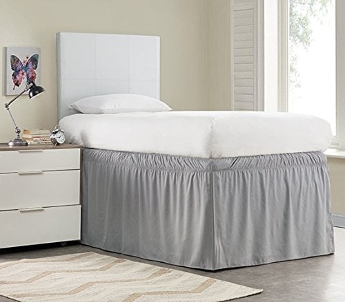 Book Cover Ruffled Dorm Sized Bed Skirt - Alloy