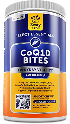 Book Cover Zesty Paws CoQ10 Chewable Treats for Dogs - Grain Free 30 mg Coenzyme Q10 Dog Supplement - Immune Booster Antioxidants & Heart Health + Natural Cognitive & Energy Support for Canine Pets