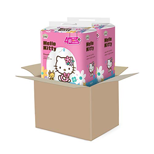 Book Cover Hello Kitty toilet paper flower 100 % wood pulp 4-ply 48 Rolls (Two Packs of 24 Rolls)