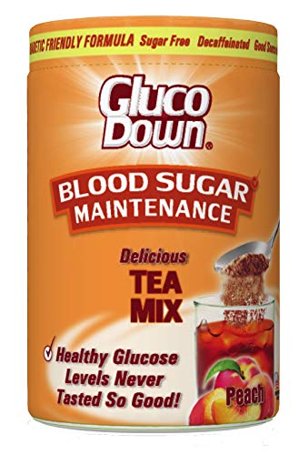 Book Cover GlucoDown, Diabetic Friendly Formula Tea Mix, Helps Maintain Healthy Blood Sugar, Delicious Peach