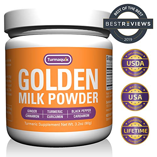 Book Cover Golden Milk Powder (90 Servings) Turmeric 6 Superfood Blend- Non-GMO Vegan Keto