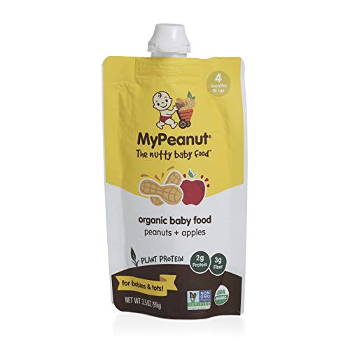 Book Cover MyPeanut Organic Baby Food | Apples & Peanuts| 4+ Months | Plant Protein | Organic and Non-GMO | 6 Pack