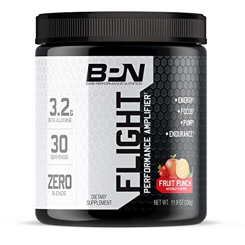 Book Cover Bare Performance Nutrition, Flight Pre Workout, Energy, Focus & Endurance, Formulated with Caffeine Anhydrous, DiCaffeine Malate, N-Acetyl Tyrosine (30 Servings, Fruit Punch)