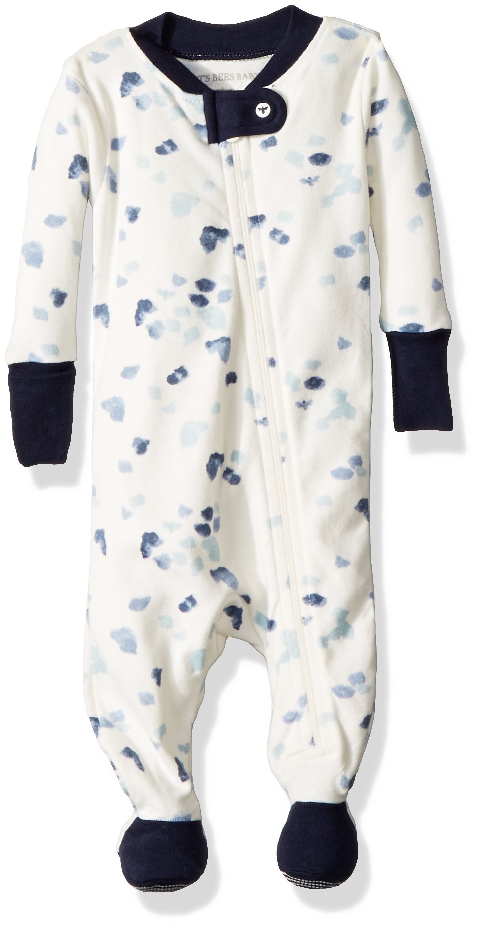 Book Cover Burt's Bees Baby - Baby Boys Unisex Sleeper Pajamas, Zip-Front Non-Slip Footed Sleeper PJs, Organic Cotton