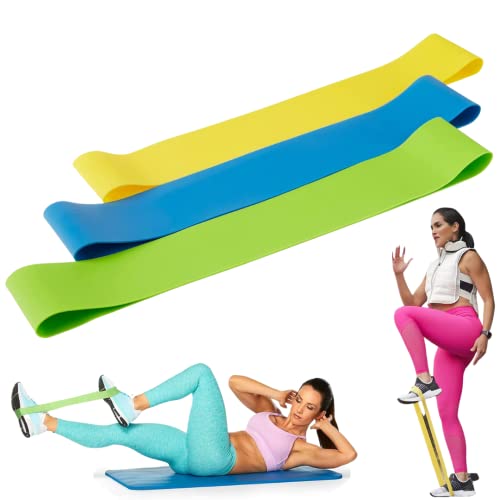 Book Cover Beachbody Resistance Bands for Booty and Thigh Workouts, Unisex Strength Workout Exercise Loops for Women & Men, Light, Medium & Heavy Resistance Levels, 9 Inch, 3 Pack