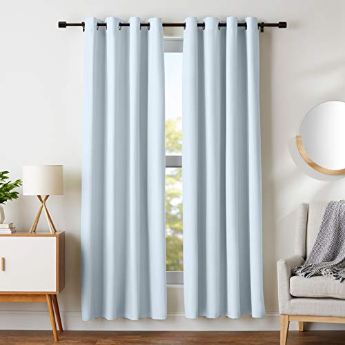 Book Cover Amazon Basics Room Darkening Blackout Window Curtain with Grommets, 52 x 84 Inches, Light Gray - Set of 2