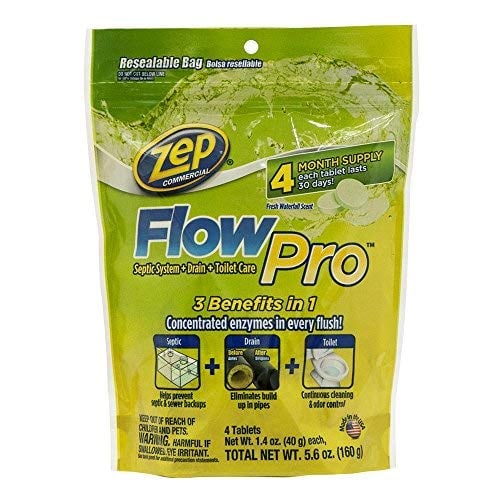 Book Cover Zep ZFLOW4 Flow Pro Septic Drain and Toilet Care