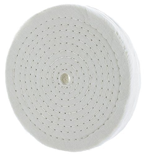 Book Cover Drixet Rigid 8 Inch Extra Thick Cotton Treated Spiral Sewn Buffing/Polishing Wheel with a 1/2â€ Center Arbor Hole, (80 Ply)