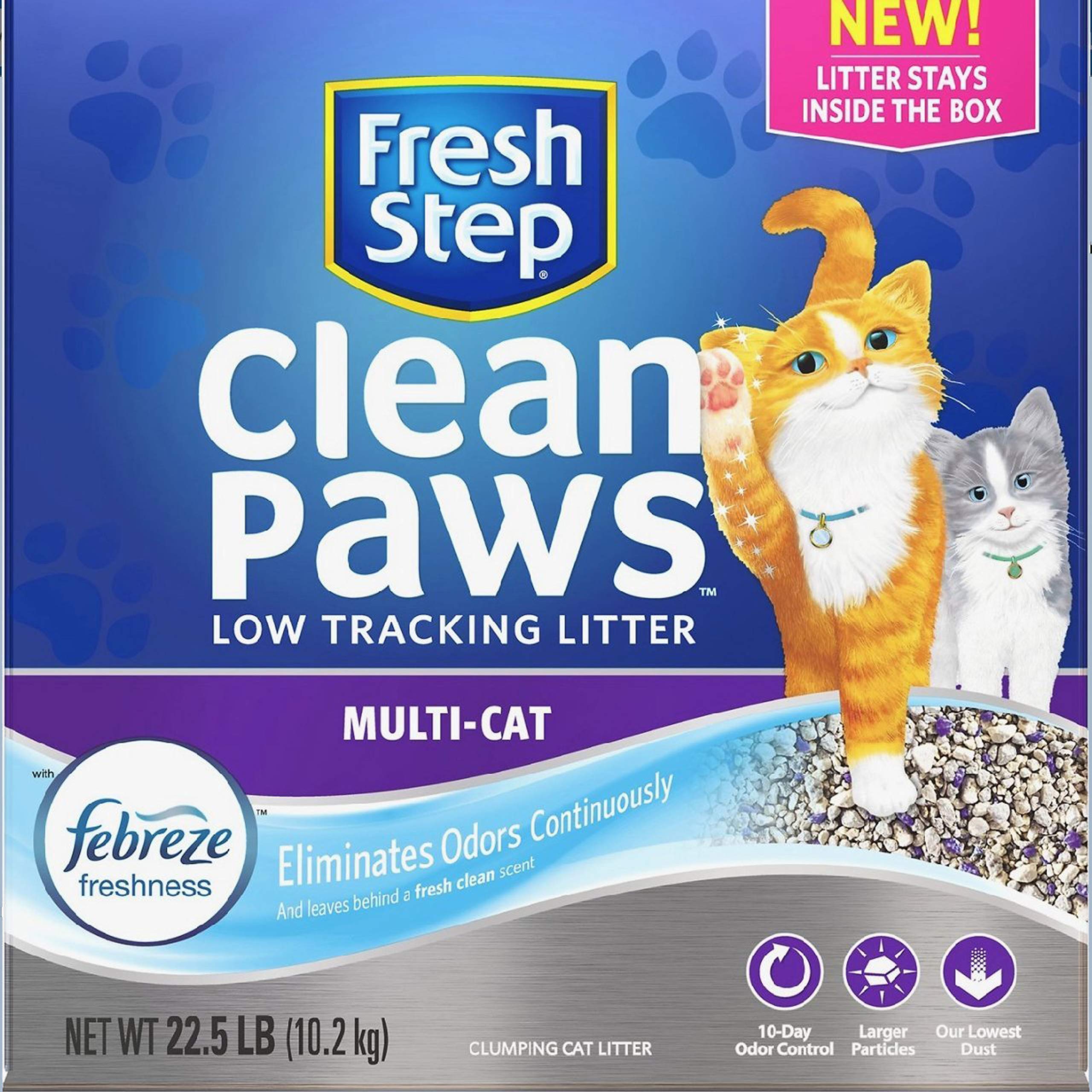 Book Cover Fresh Step Clean Paws Multi-Cat Litter, Low Dust, Scented with Febreze, 22.5 Lb