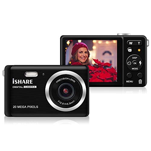 Book Cover ISHARE Digital Camera for Photography with 2.8’’LCD, 20MP HD Photography Camera Rechargeable Point and Shoot Camera for Kids/Teenager/Seniors/Learner/Beginners(Black)