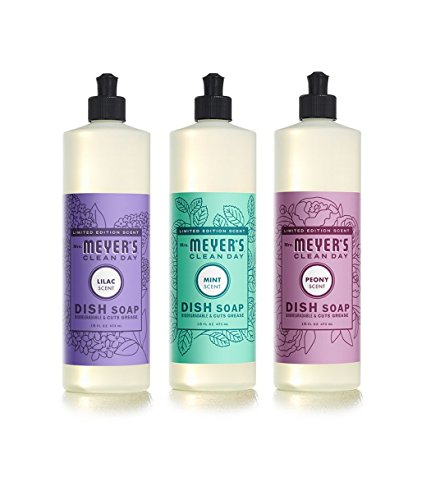 Book Cover Mrs. Meyers Limited Edition Spring Dish Soap Bundle: 3 items - (1) Lilac Dish Soap, (1) Mint Dish Soap, (1) Peony Dish Soap