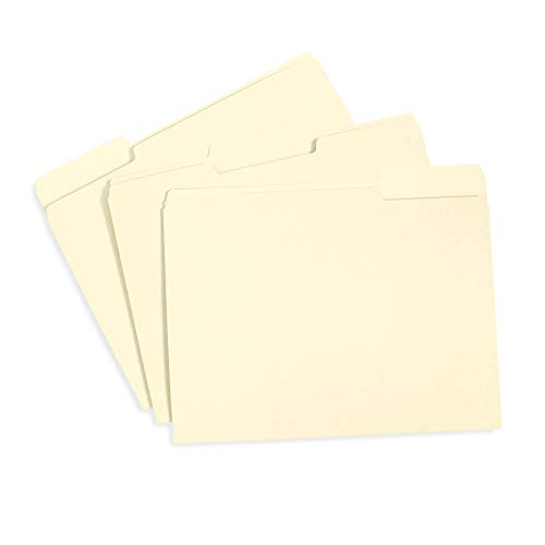 Book Cover File Folder, 1/3 Cut Tab, Letter Size, Great for Organizing and Easy File Storage, 100 Per Box (Manila)
