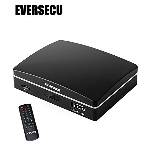 Book Cover Eversecu 4ch Mini CCTV Video Recorder, 1080P Lite Hybrid DVR Support 1080P AHD/HD-TVI/HD-CVI/CVBS Cameras Real time CCTV Hybrid DVR NVR Support TF Card, E-Sata HDD, Support Remote View CCTV DVR