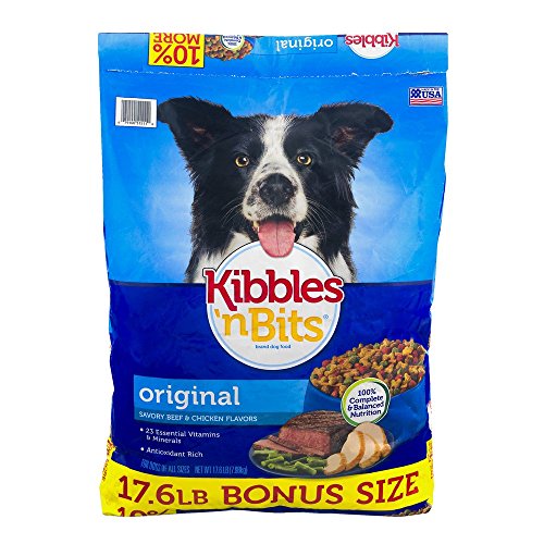 Book Cover Kibbles 'n Bits Original Savory Beef and Chicken Dry Dog Food (17.6 Lb) Made in USA