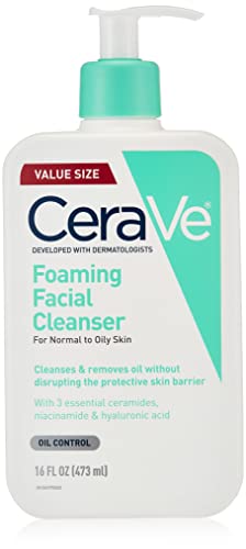 Book Cover CeraVe Foaming Facial Cleanser for Daily Face Washing