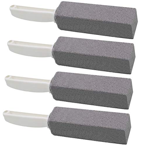 Book Cover Tuodeal Pumice Stone for Toilet Bowl Cleaning with Handle Pumice Toilet Brush 4 Pack